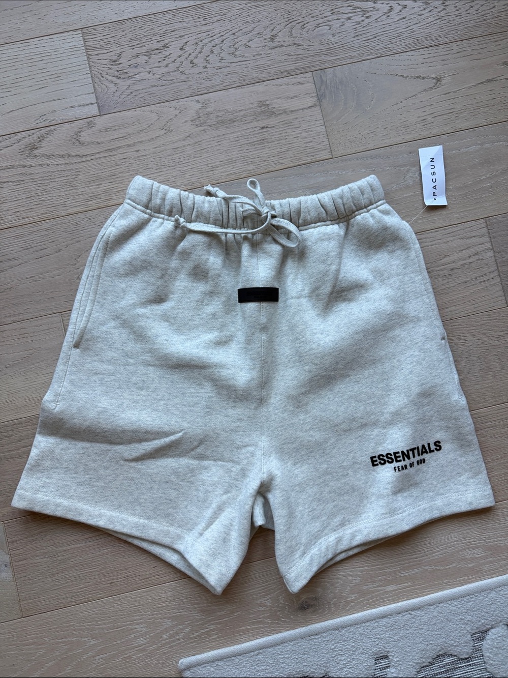 ESSENTIALS Men's Cream Athletic Drawstring Shorts (with tag)
